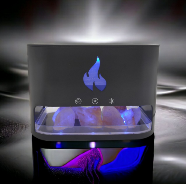 Аромадиффузор - ночник с эффектом камина Aroma Diffuser Touch Panel Version (4 вида подсветки, камни из гималайской соли, таймер)